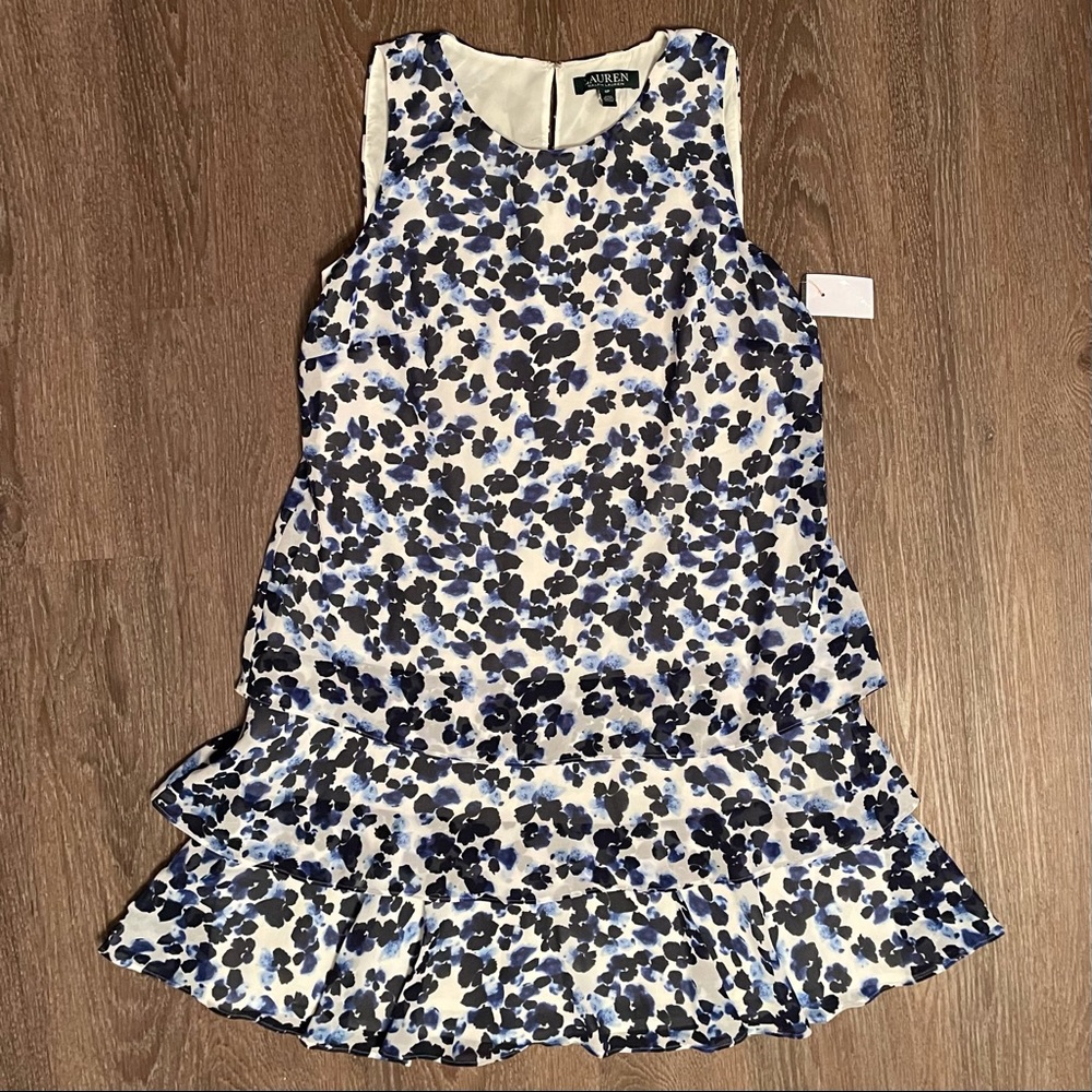 Lauren Ralph Lauren Blue Print Dress size 8P